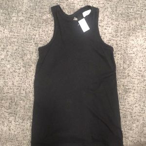 Lou and grey black tank with back bow detail